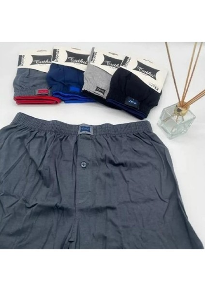 Erkek Penye Düz Boxer 6 Adet Tutku Erkek Penye Düz Boxer