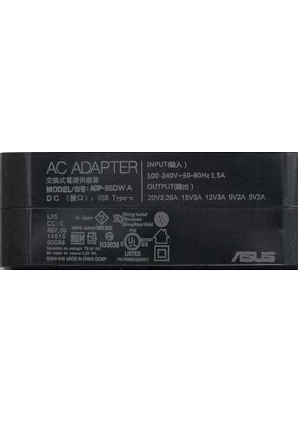 Asus Orjinal 65W Type-C ADP-65SD B, ADP-65JW C USB Type-C 65W Notebook Adaptör Şarj Aleti