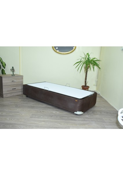Baza Tay Tüy Model Kahverengi Silinir Kumaş Metal Fırın Boya Iskelet 90*190 El Yapım fiyatları