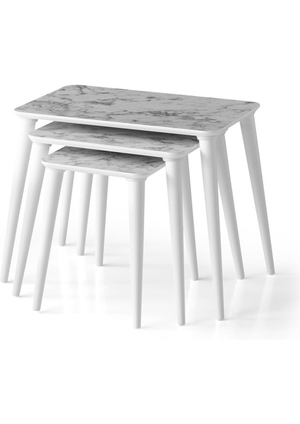 Arya Mdf Dikdörtgen 3lü Zigon Sehpa