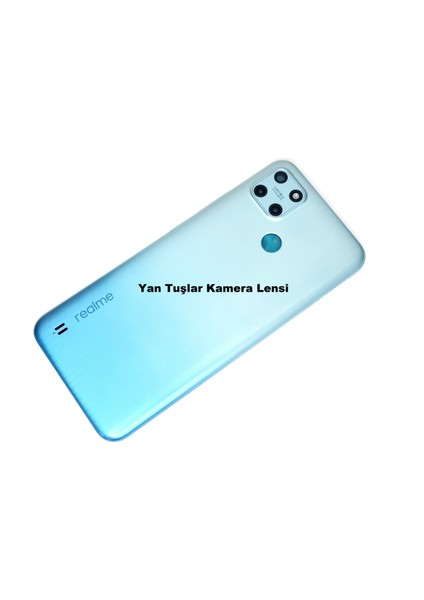 Oppo Realme C25Y Kasa Arka Pil Batarya Kapağı ACIK MAVİ