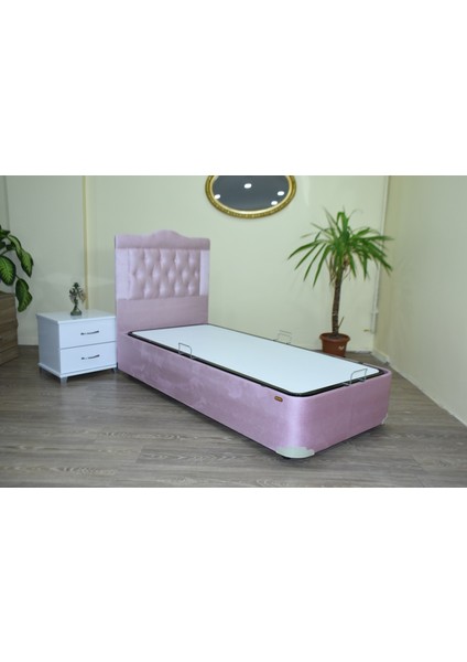 Baza-Başlık Tay Tüy Pembe Silinir Kumaş Model Kapitone Başlık Metal Fırın Boya Iskelet 90*190 Elyapım fiyatları