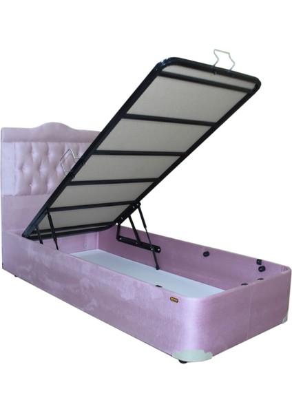 Baza-Başlık Tay Tüy Pembe Silinir Kumaş Model Kapitone Başlık Metal Fırın Boya Iskelet 90*190 Elyapım modelleri