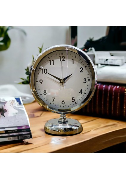 Krom Parlak Metal Ofis Salon Otel Masa Saati B5 fırsatları