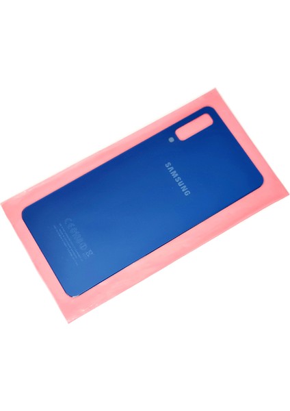 Samsung Galaxy A7 A750 Arka Pil Batarya Kapağı + Pil (Cam) Mavi