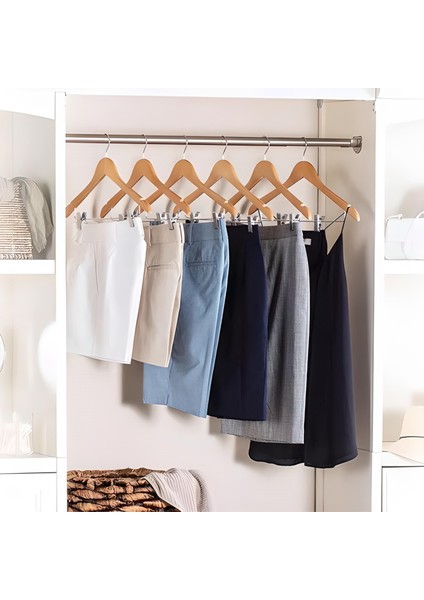 Çocuk Ahşap Elbise Altı Mandallı Askı Etek ve Pantolon Askısı 10 Adet 30 cm fırsatları