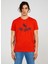 Bisiklet Yaka Baskılı Kırmızı Erkek T-Shirt TC712510 1