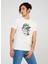 Bisiklet Yaka Baskılı Beyaz Erkek T-Shirt TC711110 1
