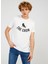 Bisiklet Yaka Baskılı Beyaz Erkek T-Shirt TC712510 1