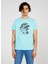 Bisiklet Yaka Baskılı Mavi Erkek T-Shirt TC711110 1