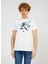 Bisiklet Yaka Baskılı Beyaz Erkek T-Shirt TC712210 1