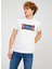 Bisiklet Yaka Baskılı Beyaz Erkek T-Shirt TC712710 1