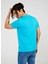 Bisiklet Yaka Baskılı Turkuaz Erkek T-Shirt TC712510 2