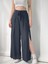 Yırtmaç Detaylı Wide-Leg Pantolon Etek Kadın Siyah 1