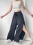 Yırtmaç Detaylı Wide-Leg Pantolon Etek Kadın Siyah 2