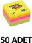 50 Paket Yapışkanlı Not Kağıdı Küp 76X76 400YP Neon 1