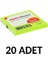 20 Adet Postit 75MM X75MM Yapışkanlı Kağıt 80 Yaprak Yeşil 1