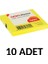 10 Adet Postit 75MM X75MM Yapışkanlı Kağıt 80 Yaprak Sarı 1