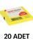 20 Adet Postit 75MM x 75MM Yapışkanlı Kağıt 80 Yaprak Sarı 1