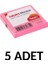 5 Adet  Postit 75MM X75MM  Yapışkanlı Kağıt 80 Yaprak Pembe 1