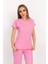 Şeker Pembesi Likralı Unisex Doktor Hemşire Hastane Scrubs Üniforma Takımı 4