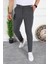 Erkek Antrasit Slim Fit Keten Pantolon 1