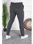 Erkek Antrasit Slim Fit Keten Pantolon 3