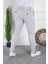 Erkek Açık Gri Slim Fit Keten Pantolon 3