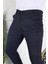 Erkek Lacivert Slim Fit Keten Pantolon 2