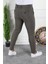 Erkek Kahverengi Slim Fit Keten Pantolon 3