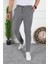 Erkek Koyu Gri Slim Fit Keten Pantolon 1