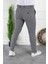 Erkek Koyu Gri Slim Fit Keten Pantolon 3