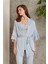 2810 Kadın Mist Dantelli Penye Sabahlıklı Pijama Takımı 1