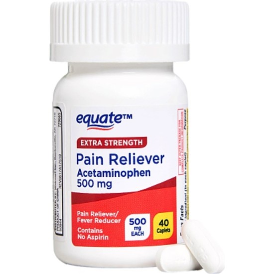 Equate Extra Strength Pain Reliever Acetaminophen 500 Mg 40 Fiyatı