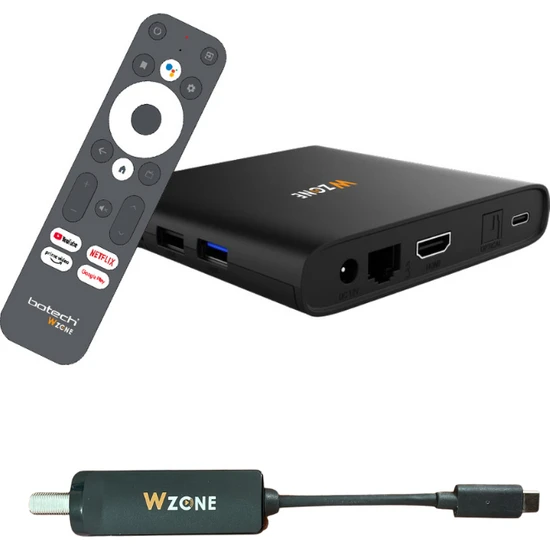 Botech Wzone 4K Android Tv Box ve Tuner Uydu Alıcısı
