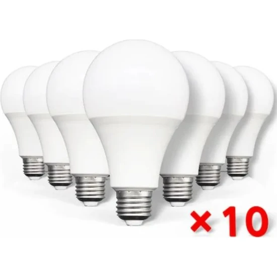 AYT Çözüm 9 W E27 Beyaz Işık LED Ampül 10 Adet