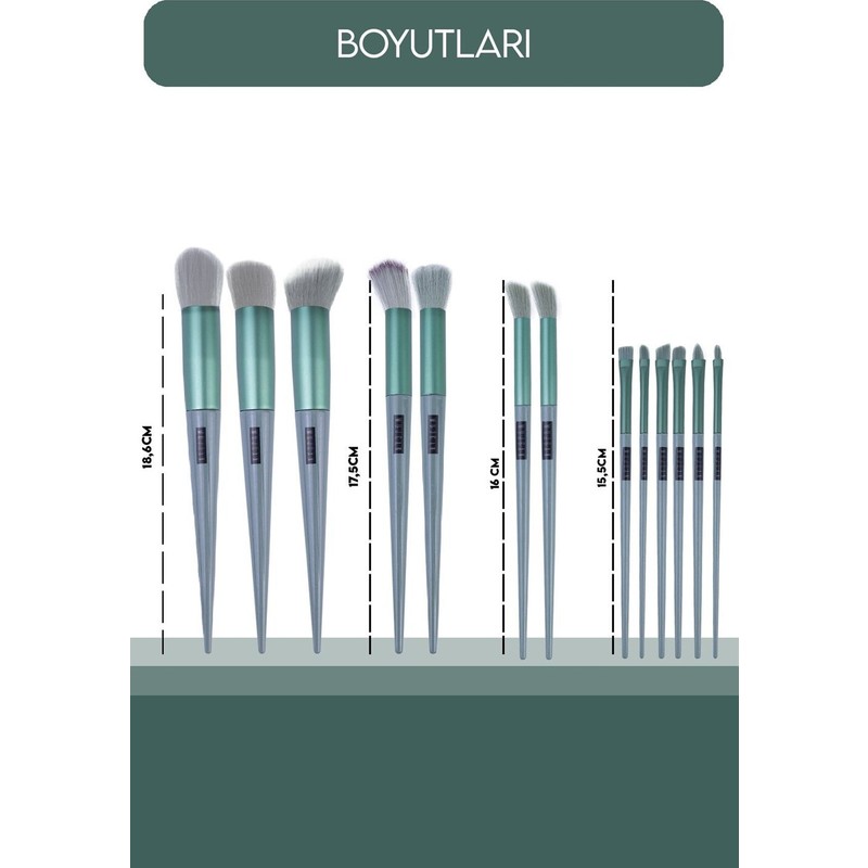 MUJGAN Mujgan 12'Li Fırça Seti Yeşil