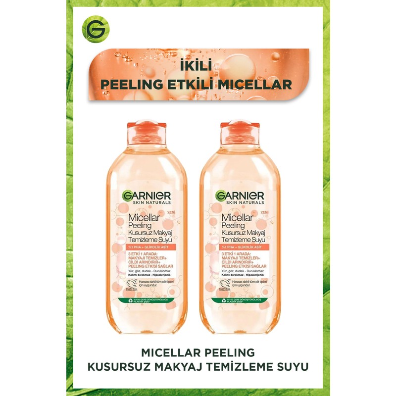 Garnier 2'li Garnier Micellar Peeling Kusursuz Makyaj Temizleme Suyu Seti