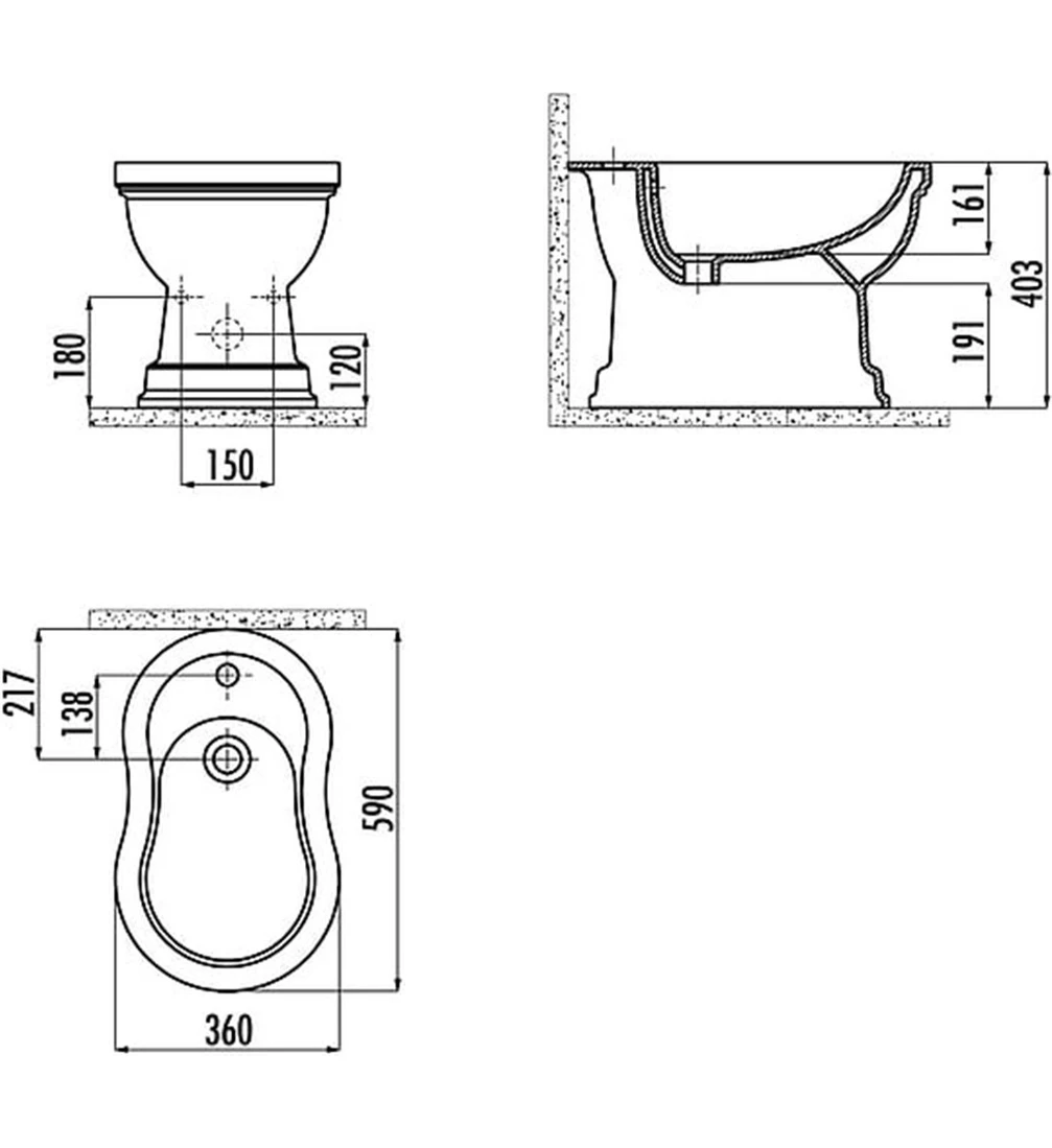 Resim Bide Abdestlik Ayak Yıkama Lavabosu Siyah Bordürlü Batarya Hariç 