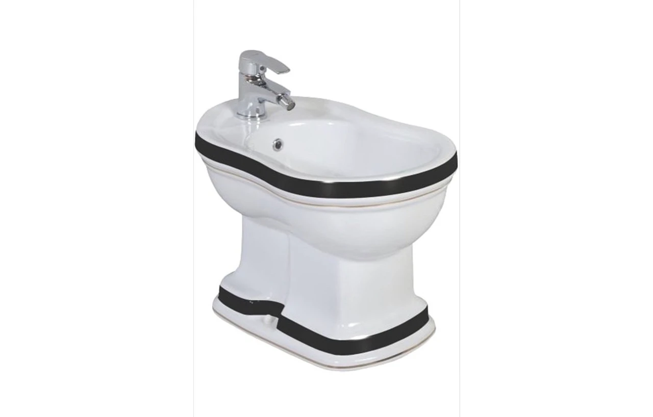 Resim Bide Abdestlik Ayak Yıkama Lavabosu Siyah Bordürlü Batarya Hariç 