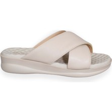 Konfores 1534-9975-3 Tam Anatomik Masajlı Bayan Terlik - NKT01534-BEJ-39