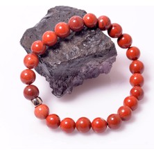 Taş Sandığı Kırmızı Jasper Taşı Bileklik - 8 mm