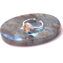 Taş Sandığı Sitrin Taşı Yüzük - Ayarlamalı