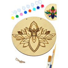 Art Inside Lotus Mandala Ahşap Boyama Tuval Seti Hediye Hobi Kiti