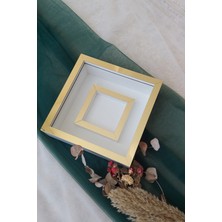 Verda Çerçeve 25X25 cm Fotoğraf Bölümlü Yarı Gold Kaplı Verda Anı Çerçevesi-6 cm Derinlikli Anı Çerçevesi