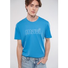 Mavi Erkek Mavi Logo Baskılı Mavi Tişört 065781-70772