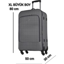 Esbuik Uniseks Körüklü Büyük Boy  Kumaş Valiz Bavul