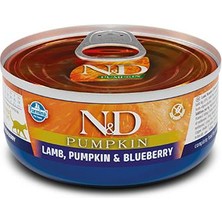 N&D Pumpkin Balkabaklı Tahılsız Kuzu Etli ve Yaban Mersinli Kedi Konservesi 80 gr