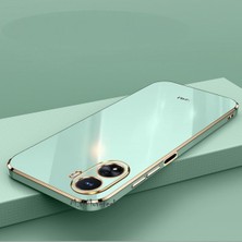 MTK Moveteck Vivo Y16 Uyumlu Kılıf Kamera Korumalı Parlak Gold Kenarlı Yumuşak Silikon Kapak Altın Işleme Şeritli