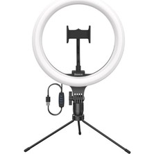 Baseus Halka Işıklı 120 LED 3 Işık Modlu Canlı Yayın ve Video Çekim Tripodu, 20CM Masaüstü Tripod